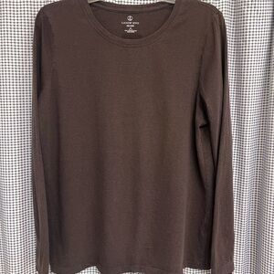 Lands' End Chocolate Brown Relaxed Tee